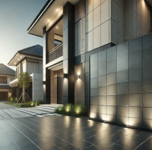 家の壁をタイル