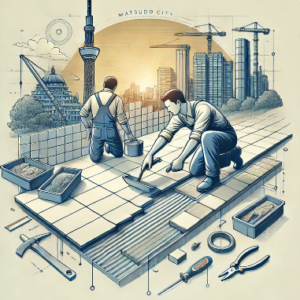 松戸市のタイル工事